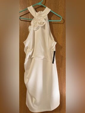 Ivy + Blu NWT Ivory Petite Dress Size 14P Ruffle Accent Cocktail Party Wedding